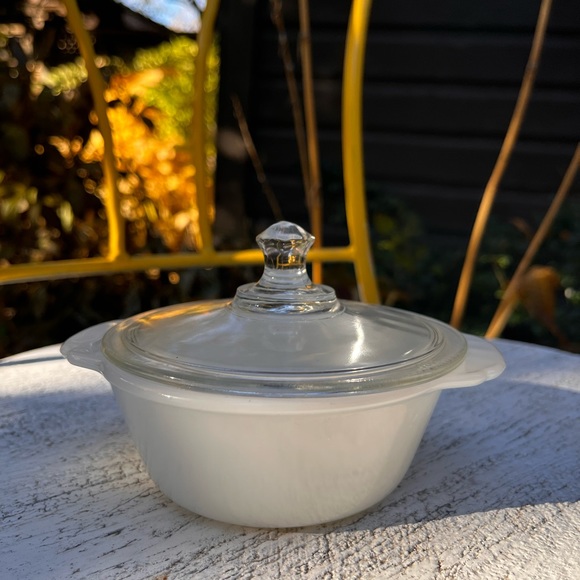 Vintage Fire King White Covered Dish - Picture 1 of 8